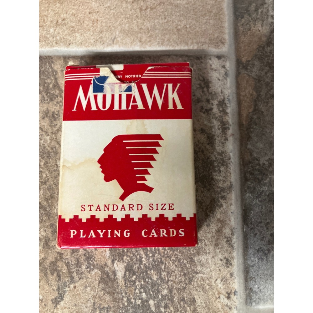 Mohawk Standard Size Playing Cards Deck Red Indian Chief Logo Vintage